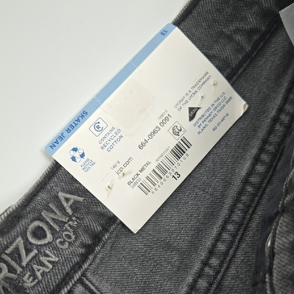 Arizona Jean Company Dark Gray Relaxed Jeans Size 13 Skater Jeans - Picture 3 of 9